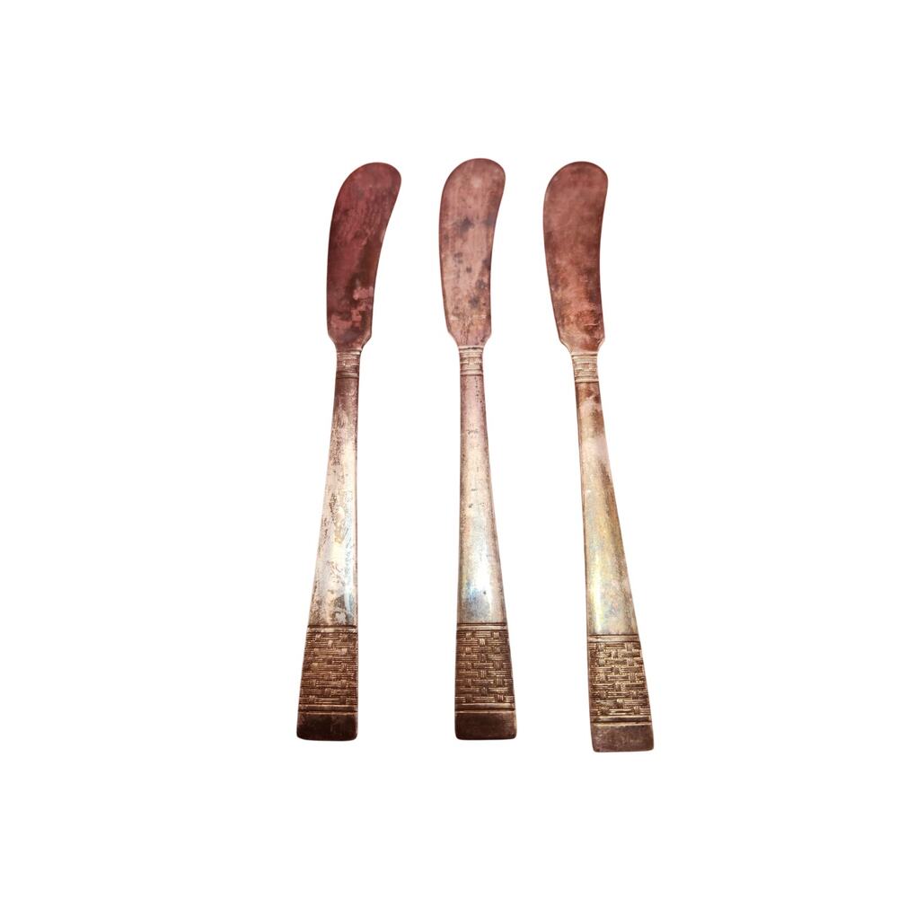 National Silver Co Calvalcade Butter Spreaders Set of 3 Silverplate 5.75" 1946